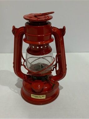 Vintage Winged Wheel No.350 RED Kerosene Hurricane Lantern
